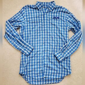 Southern Tide Blue Sailfish Plaid Fishing Shirt szS